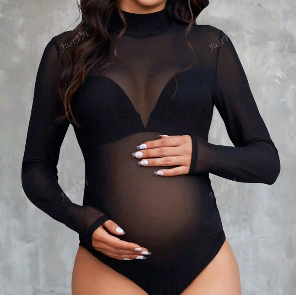SHEIN Maternity Mesh Bodysuit